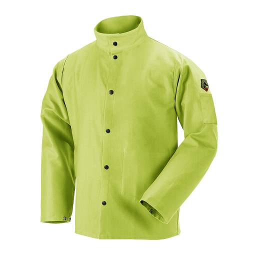 9oz. FR Cotton Welding Jacket, Safety Lime