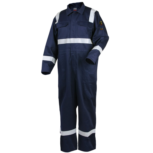 Deluxe 9oz. FR Cotton Coverall, Navy Blue with 2" Reflective Tape