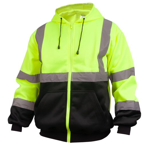 Hi-Vis Class 3 Poly Fleece Full-Zip Hooded Sweatshirt