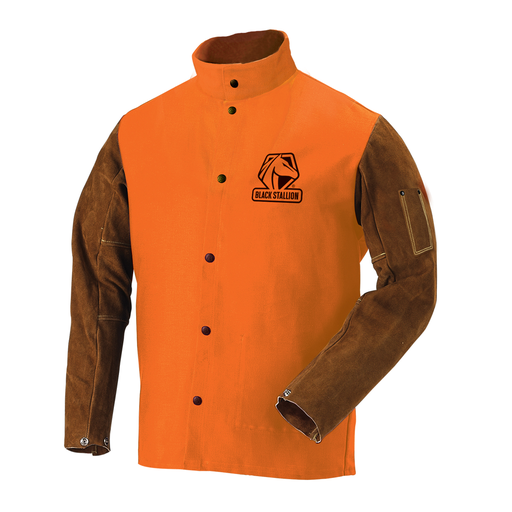 FR Cotton & Cowhide Hybrid Welding Jacket, Orange