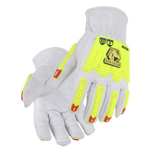 Premium ANSI Cut A5 Grain Goatskin Drivers Gloves with Elastic Wrist and Impact-Resistant TPR back