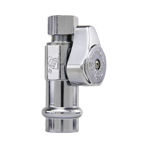 BrassCraft 1/4 in. Turn Straight Valve 1/2 in. Nominal Press Connect Inlet x 3/8 in. OD Outlet
