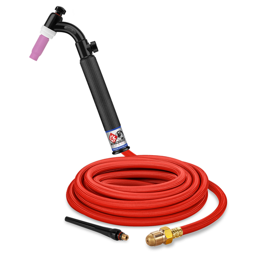 200 Amp Flex head TIG Torch with Valve, Gas-Cooled, 25' superflex cables