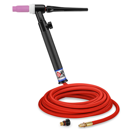 150 Amp Rigid head TIG Torch, Gas-Cooled, 25' superflex cables