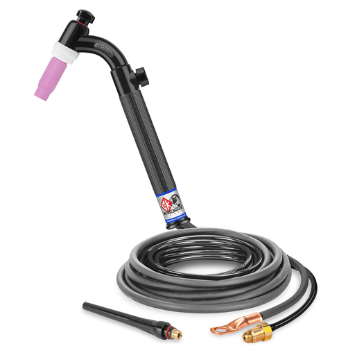 150 Amp Flex head TIG Torch with Valve, Gas-Cooled, 12.5' Standard Cables