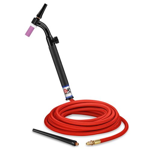 125 Amp Flex head TIG Torch with Valve, Gas-Cooled, 25' superflex cables