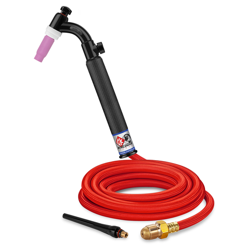 200 Amp Flex head TIG Torch with Valve, Gas-Cooled, 12.5' superflex cables