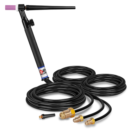 250 Amp Rigid head TIG Torch with Valve, Water-Cooled, 12.5' Standard Cables
