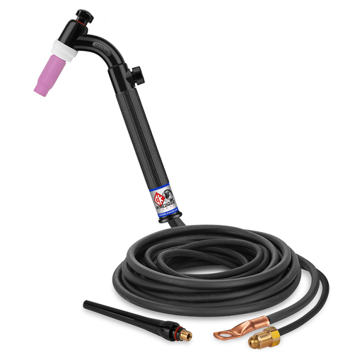 150 Amp Flex head TIG Torch with Valve, Gas-Cooled, 12.5' superflex cables