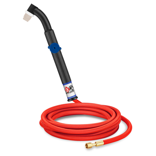 90 Amp Flex head TIG Torch with Valve, Gas-Cooled, 12.5' superflex cables