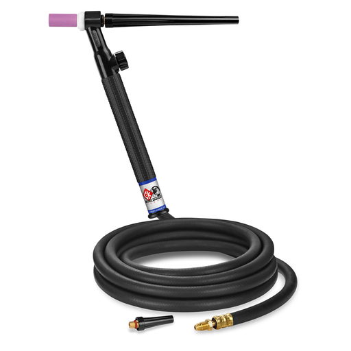 125 Amp Rigid head TIG Torch with Valve, Gas-Cooled, 12.5' Standard Cables