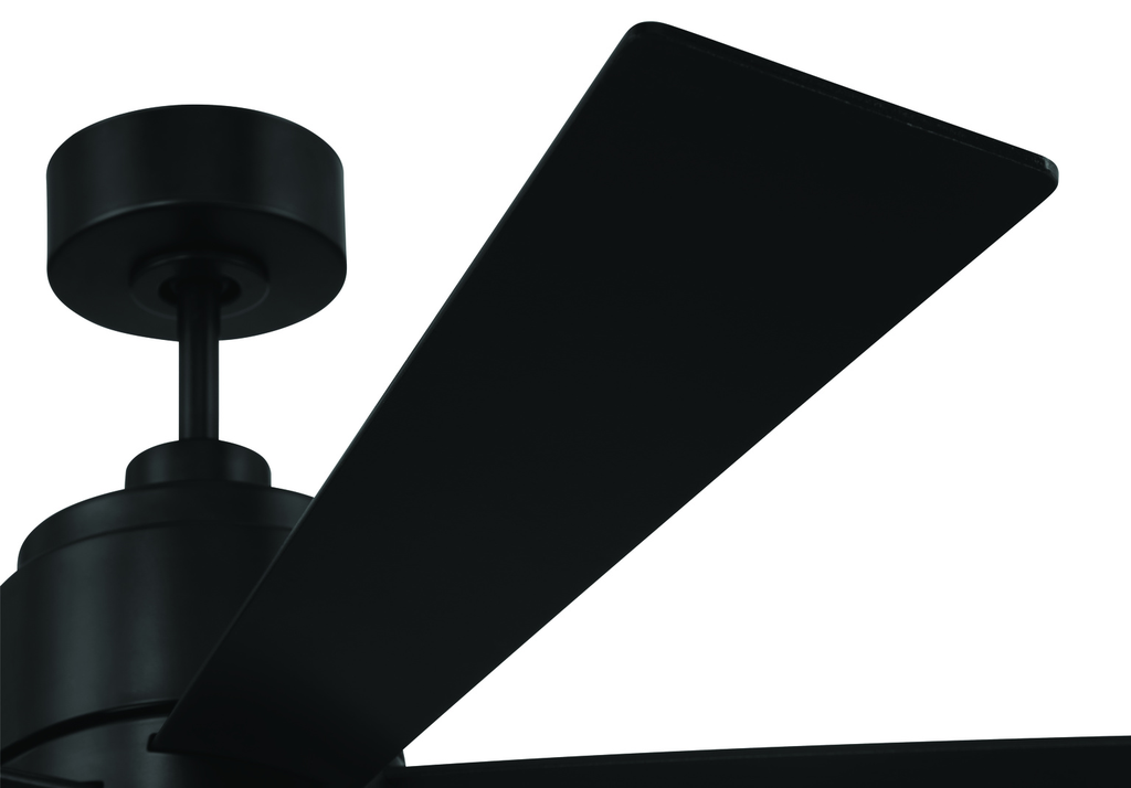 McCoy 52" 5-Blade Ceiling Fan in Flat Black w/ Flat Black Blades; Light Kit Included (optional)