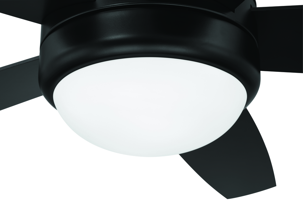 Phaze II 52" 5-Blade Ceiling Fan in Flat Black w/ Flat Black/Greywood Blades; Integrated Light Kit