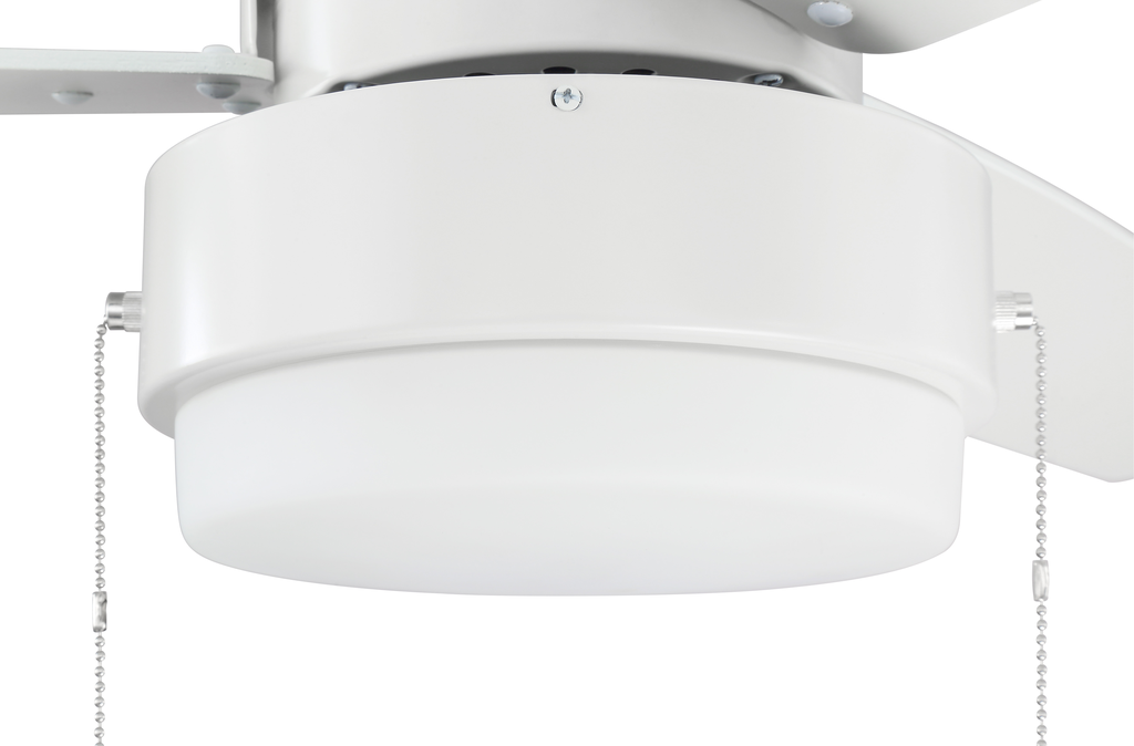 Intrepid 52" 3-Blade Ceiling Fan in White w/ White/Ash Blades; Integrated Light Kit