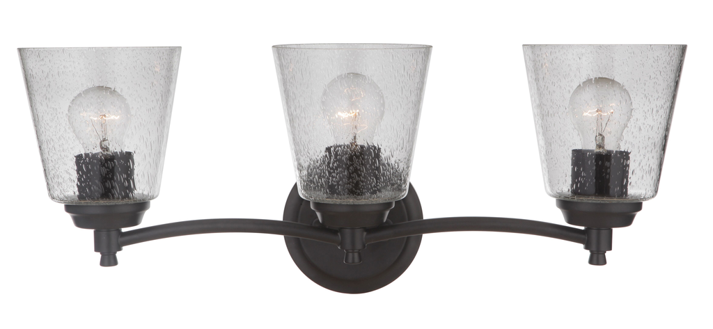 Tyler 3 Light Vanity in Flat Black