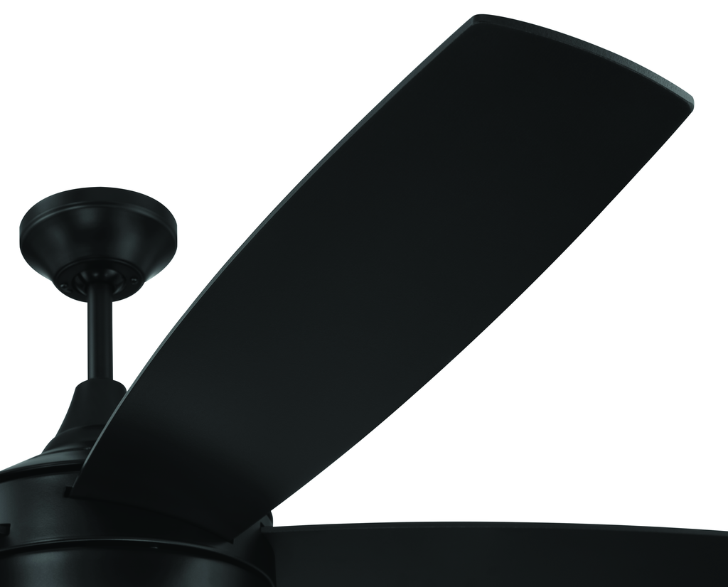 Phaze II 52" 5-Blade Ceiling Fan in Flat Black w/ Flat Black/Greywood Blades; Integrated Light Kit