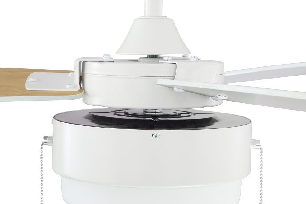 Intrepid 52" 3-Blade Ceiling Fan in White w/ White/Ash Blades; Integrated Light Kit