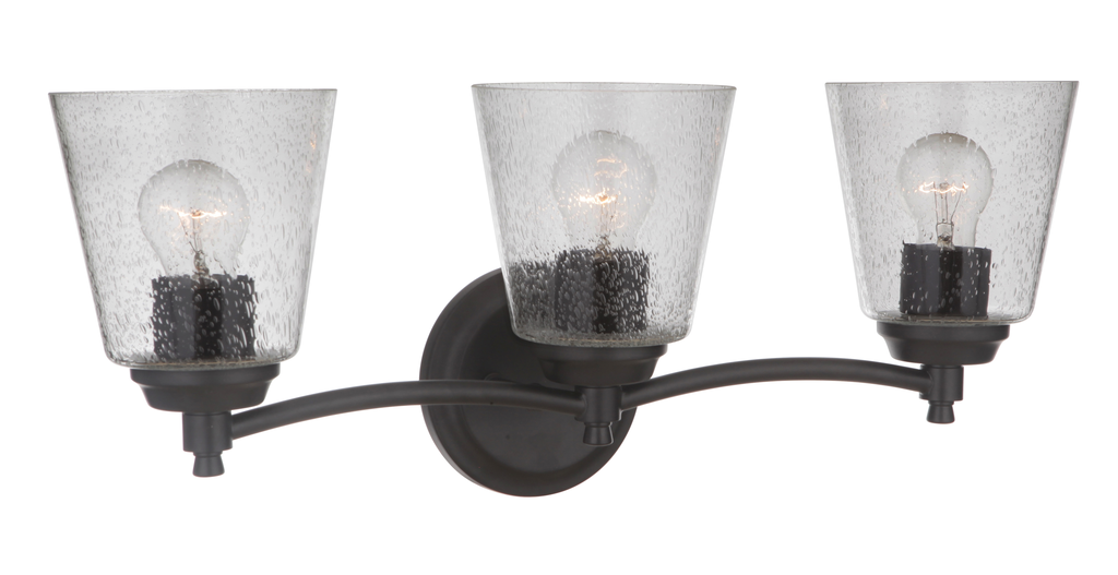 Tyler 3 Light Vanity in Flat Black