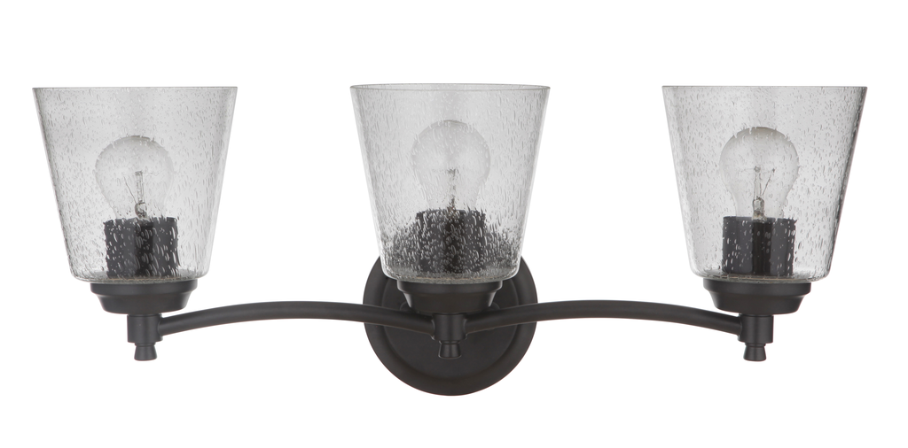 Tyler 3 Light Vanity in Flat Black