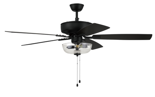 Pro Plus 101 52" 5-Blade Ceiling Fan in Flat Black w/ Flat Black/Grey Wood Blades; Light Kit Included (optional)