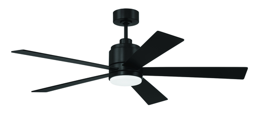 McCoy 52" 5-Blade Ceiling Fan in Flat Black w/ Flat Black Blades; Light Kit Included (optional)