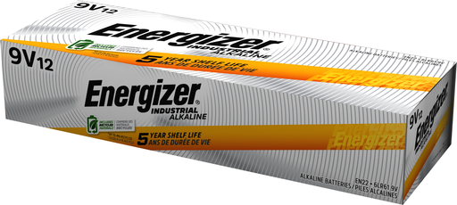 Energizer Industrial 9V Batteries, 9 Volt Energizer Industrial Alkaline Batteries, 1 Pack