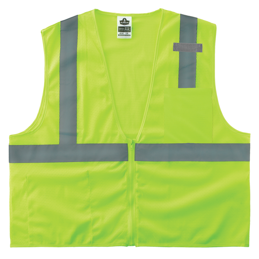 8210Z S/M Lime Class 2 Economy Mesh Vest - Zipper