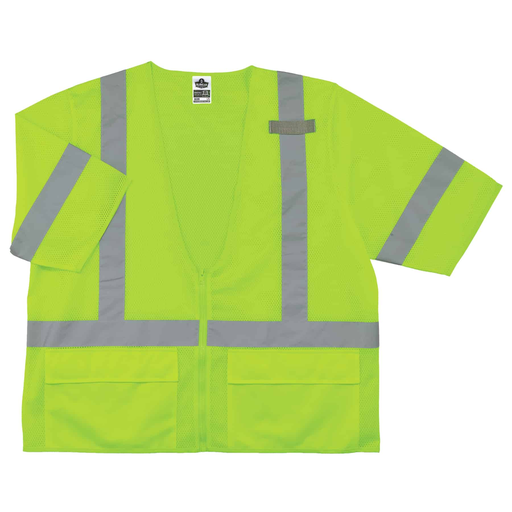 8320Z S/M Lime Class 3 Standard Vest - Zipper