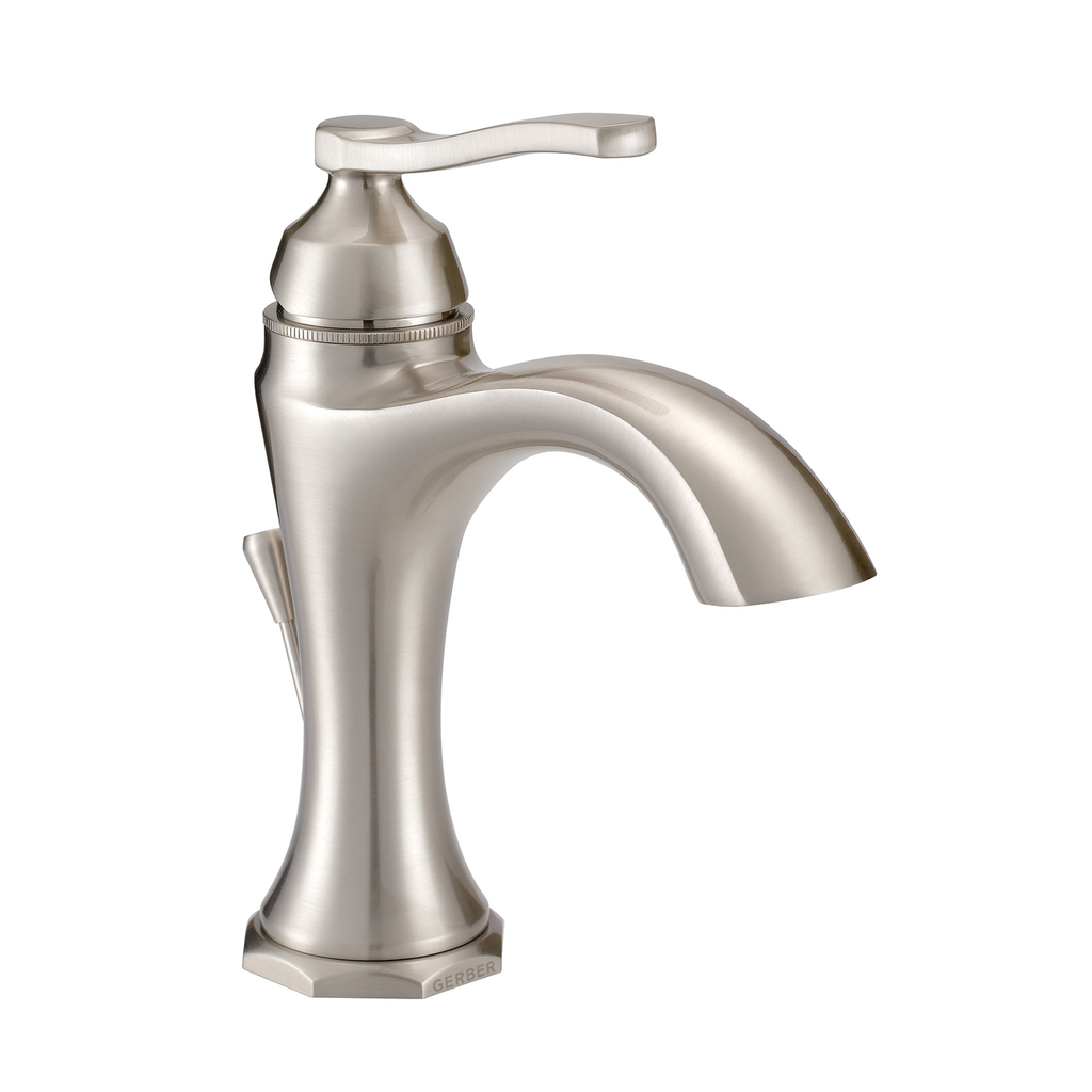 Draper 1H Lavatory Faucet Single Hole Mount w/ Metal Pop-Up Drain 1.2gpm Brushed Nickel
