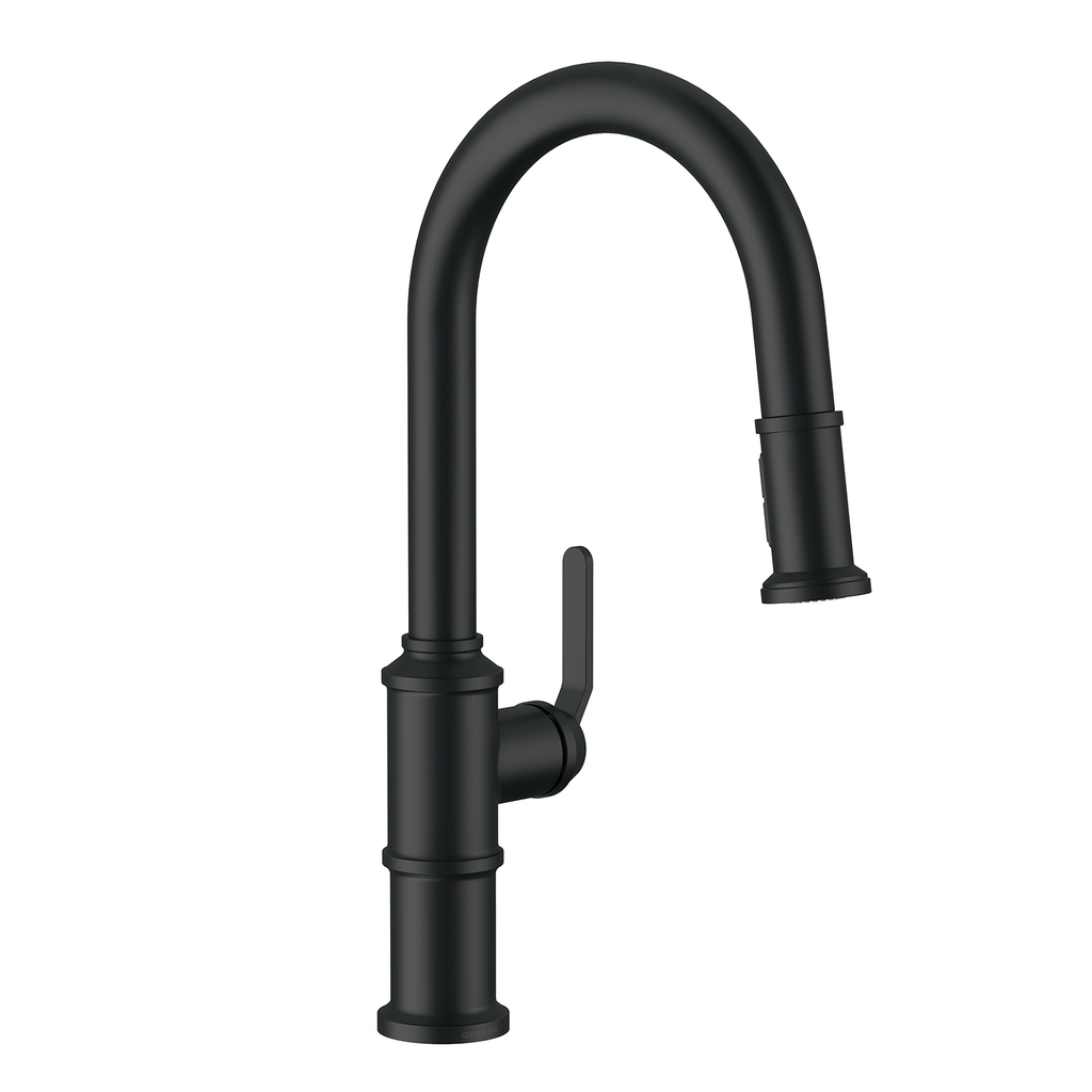 Kinzie 1H Pull-Down Kitchen Faucet w/ Snapback Retraction 1.75gpm Satin Black