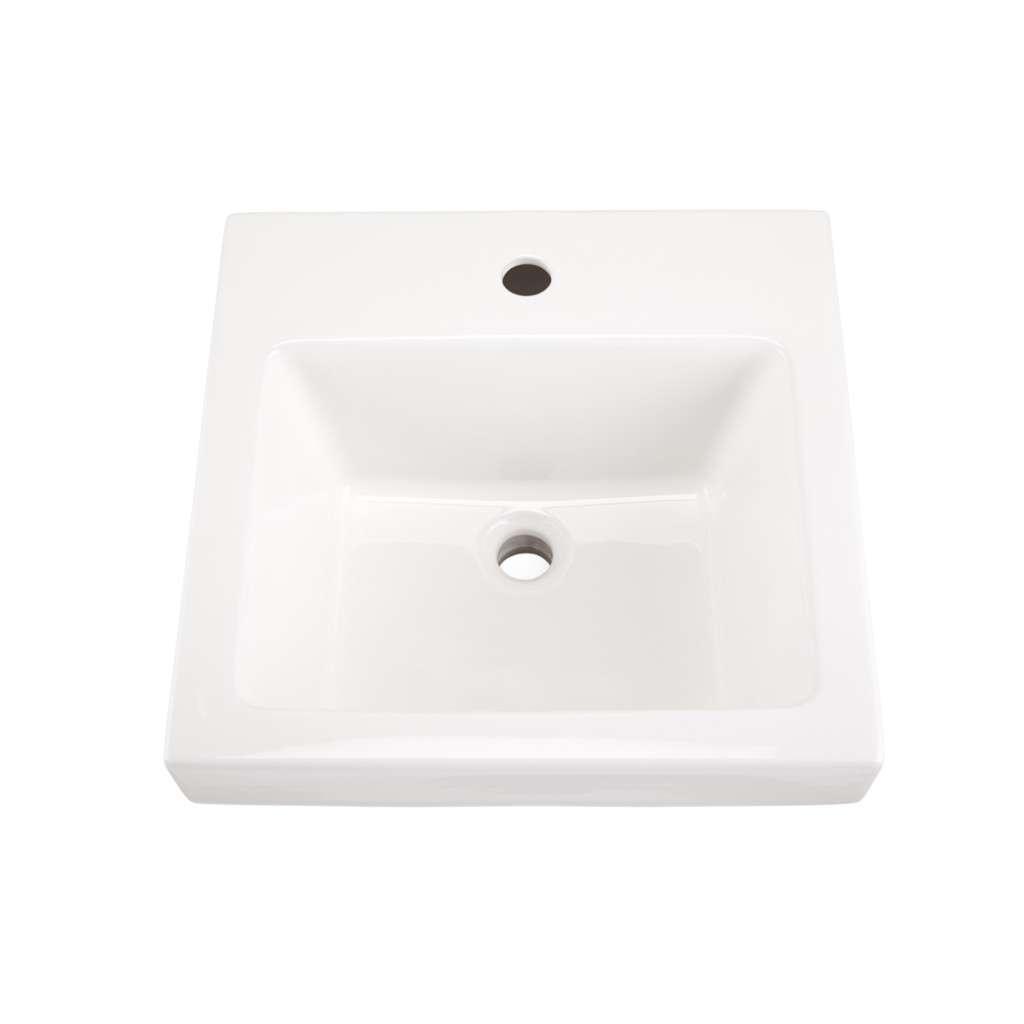 Wicker Park Countertop Lavatory 18"x18" Square Single Hole White