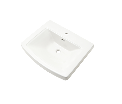 Hinsdale Petite Ped Top 21"x18" Single Hole White
