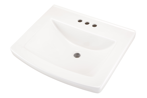 Burr Ridge 24" Ped Top 4" CC White