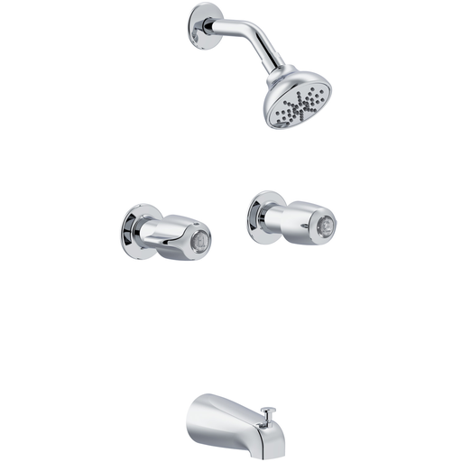 Gerber Classics Two Handle Threaded Escutcheon Tub & Shower Fitting with IPS/Sweat Connections 1.75gpm Chrome