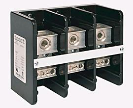 1492 Power Block, Standard Feed-Through/Splicer Block, 3-Pole, Aluminum, 1 Opening Line Side, 1 Opening Load Side, 310 Amps