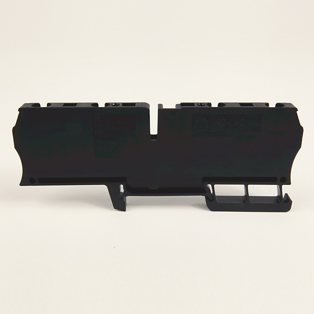 Spring Clamp Terminal Block,One-Circuit Feed-Through Block,4 mm (# 22 AWG - # 10 AWG) or 2.5 mm (# 22 AWG - # 12 AWG),2 Connection points on each side,Black,