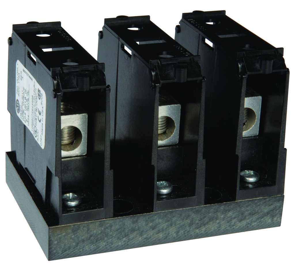 1492 Power Block, Feeder Spacing Power Distribution Block, 3-Pole,, 1 Opening Line Side, 1 Opening Load Side, 175 Amps