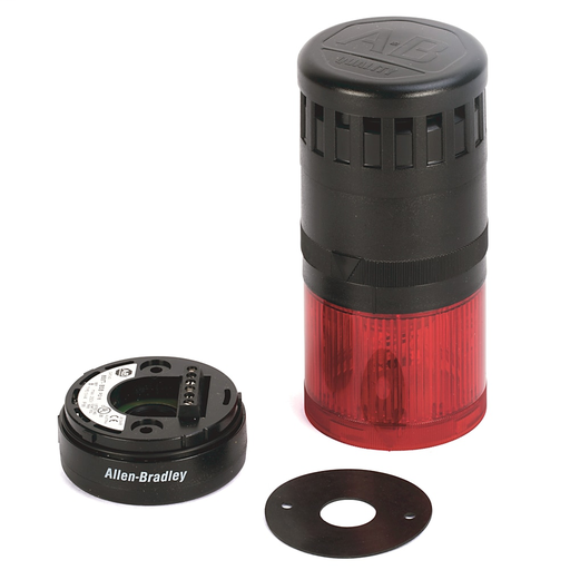 Pre-Assembled Ctl. Tower, Surface / PG16 Conduit Mount with Cap, Black Housing, 120V AC Full Voltage, Green Steady Incandescent, Amber Steady Incandescent, Red Steady Incandescent