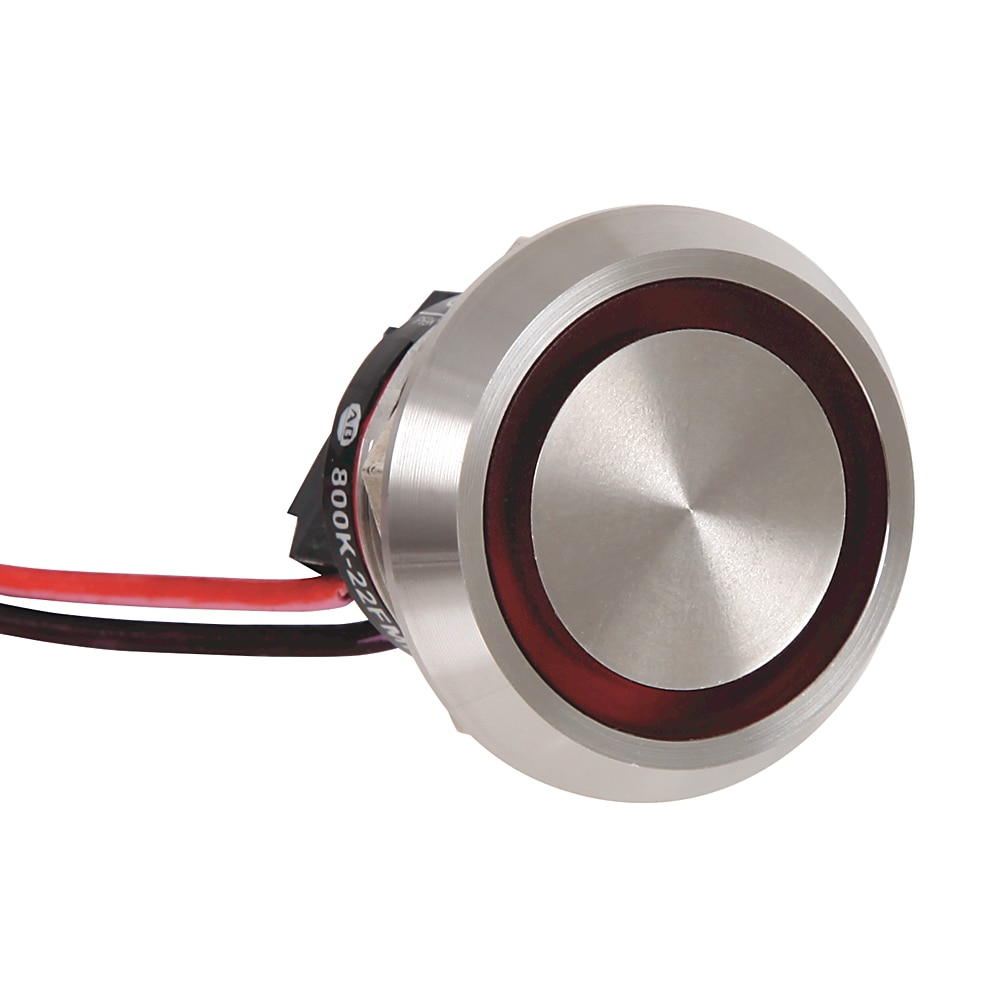 800K Piezo Operators, 22.5 mm Operator Size, Flush, Momentary Operator Type, Red, 24V DC, 1 N.C. Contact Block, No Engraving