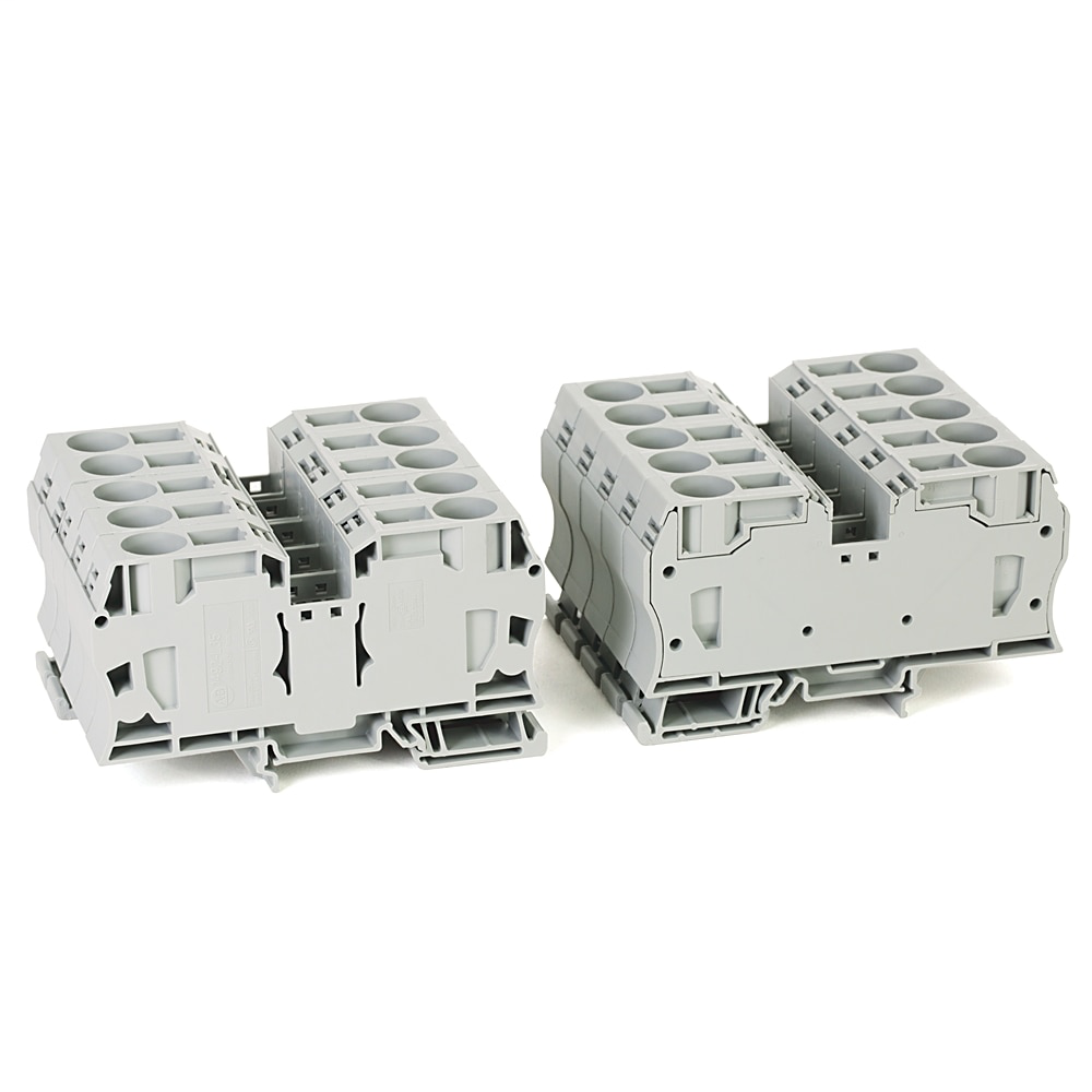 Spring Clamp Terminal Block,One-Circuit Feed-Through Block,2.5 mm (# 22 AWG - # 14 AWG),Plug-In Component,Gray (Standard),