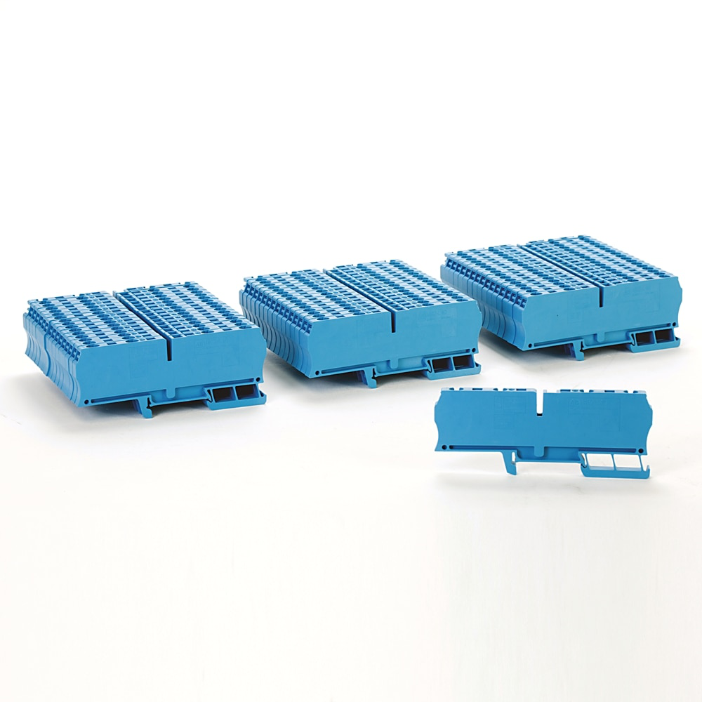 Spring Clamp Terminal Block,One-Circuit Feed-Through Block,4 mm (# 22 AWG - # 10 AWG) or 2.5 mm (# 22 AWG - # 12 AWG),2 Connection points on each side,Brown,