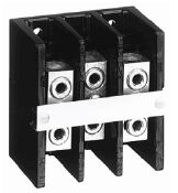 1492 Power Block, Standard Feed-Through/Splicer Block, 3-Pole, Aluminum, 1 Opening Line Side, 1 Opening Load Side, 175 Amps