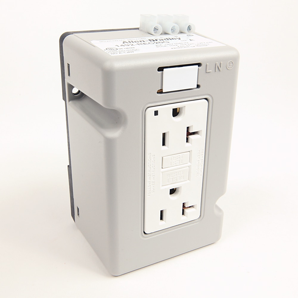 1492 DIN Rail Receptacle, 20 Amp, Ground Fault Current Interrupt