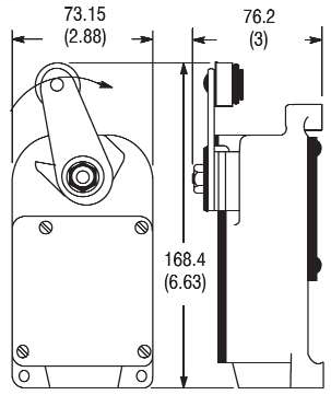 801 General Purpose Limit Switch, Roller Lever Type, Snap Action, Maintained, Type 19 Housing Style, Arrangement C