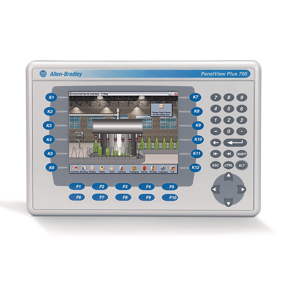 2711 PanelView Plus 6 Terminal, 700 Model, Keypad/Touch, Color, Standard Communication - Ethernet & RS-232, AC Input, Windows CE 6.0 with Extended Features
