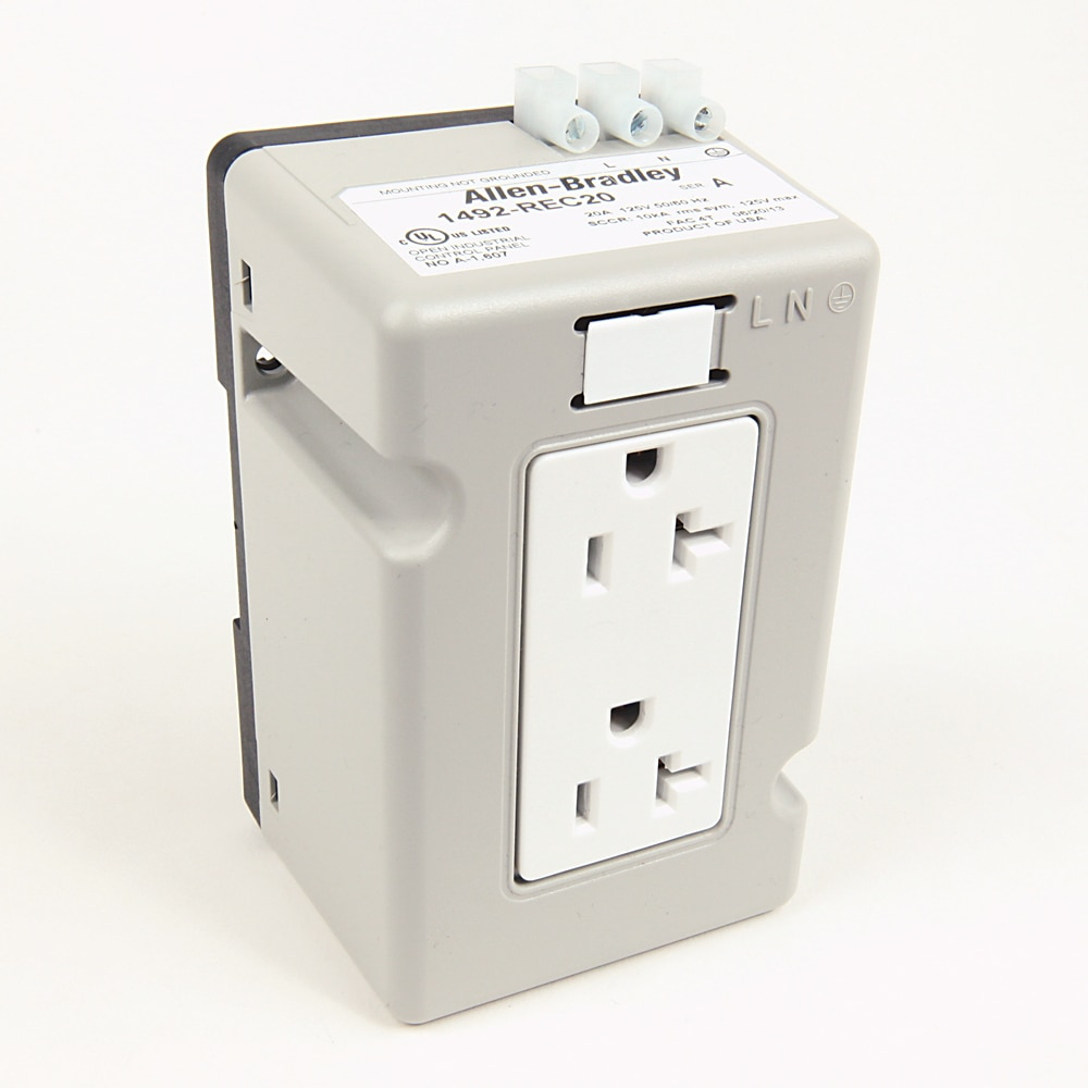1492 DIN Rail Receptacle, 20 Amp, Standard Duplex