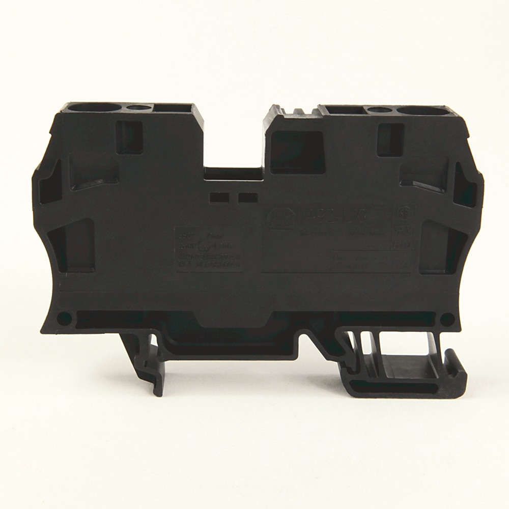 Spring Clamp Terminal Block,One-Circuit Feed-Through Block,10 mm (# 22 AWG - # 8 AWG),Standard Feedthrough,Black,