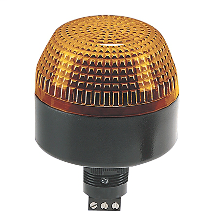 855PB Panel Mount Selectable Steady or Flashing LED, Black Housing, 24V AC/DC,, 45 mm, Amber Lens22.5 mm Mounting Hole