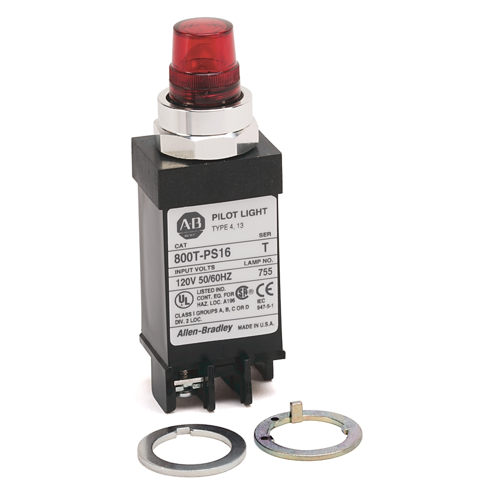 800T Small Pilot Light,Amber, Neon, None, Neon Type, Incandescent Lamp, 120V AC/DC