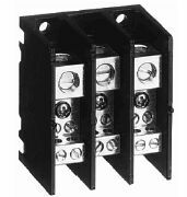 1492 Power Block, PDM Mini-Style Block, 3-Pole, Aluminum, 1 Opening Line Side, 4 Openings Load Side, 115 Amps